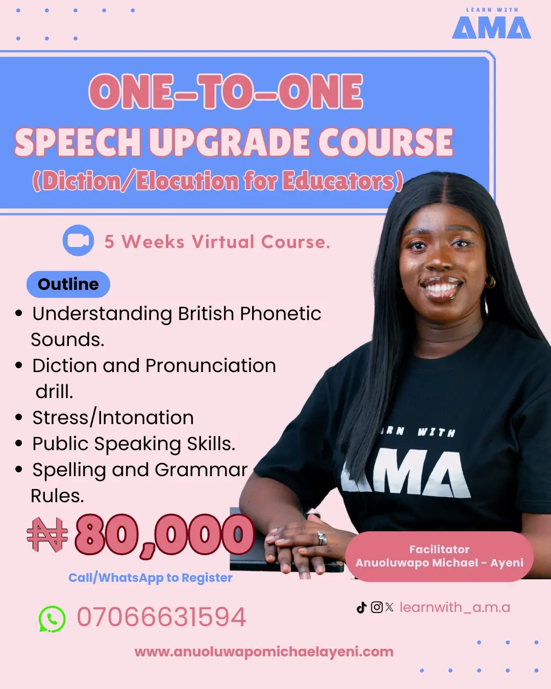One-to-One Elocution Course for Educators